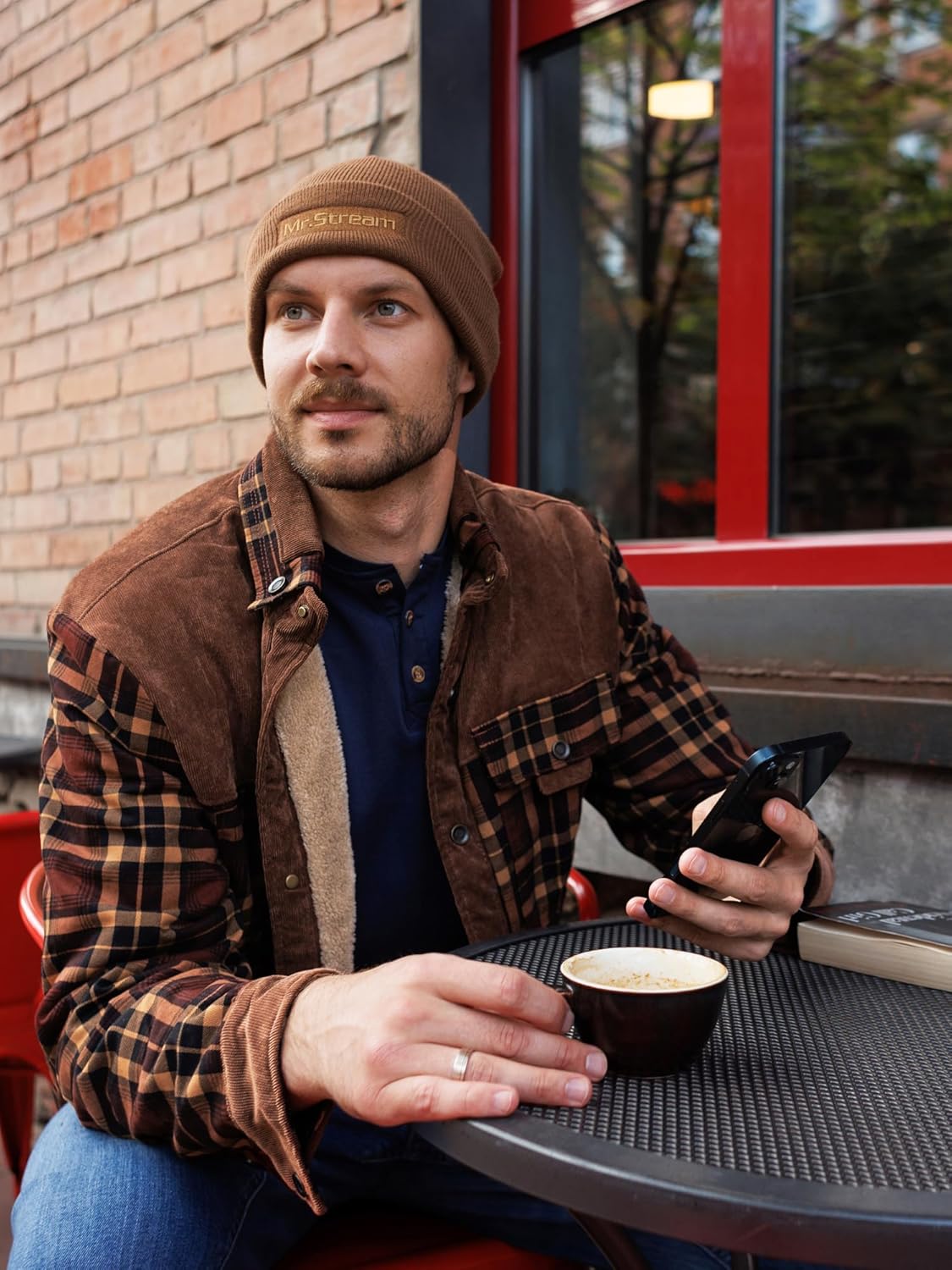 Mr.Stream Men's Outdoor Casual Vintage Long Sleeve Plaid Flannel Button Down Shirt Jacket