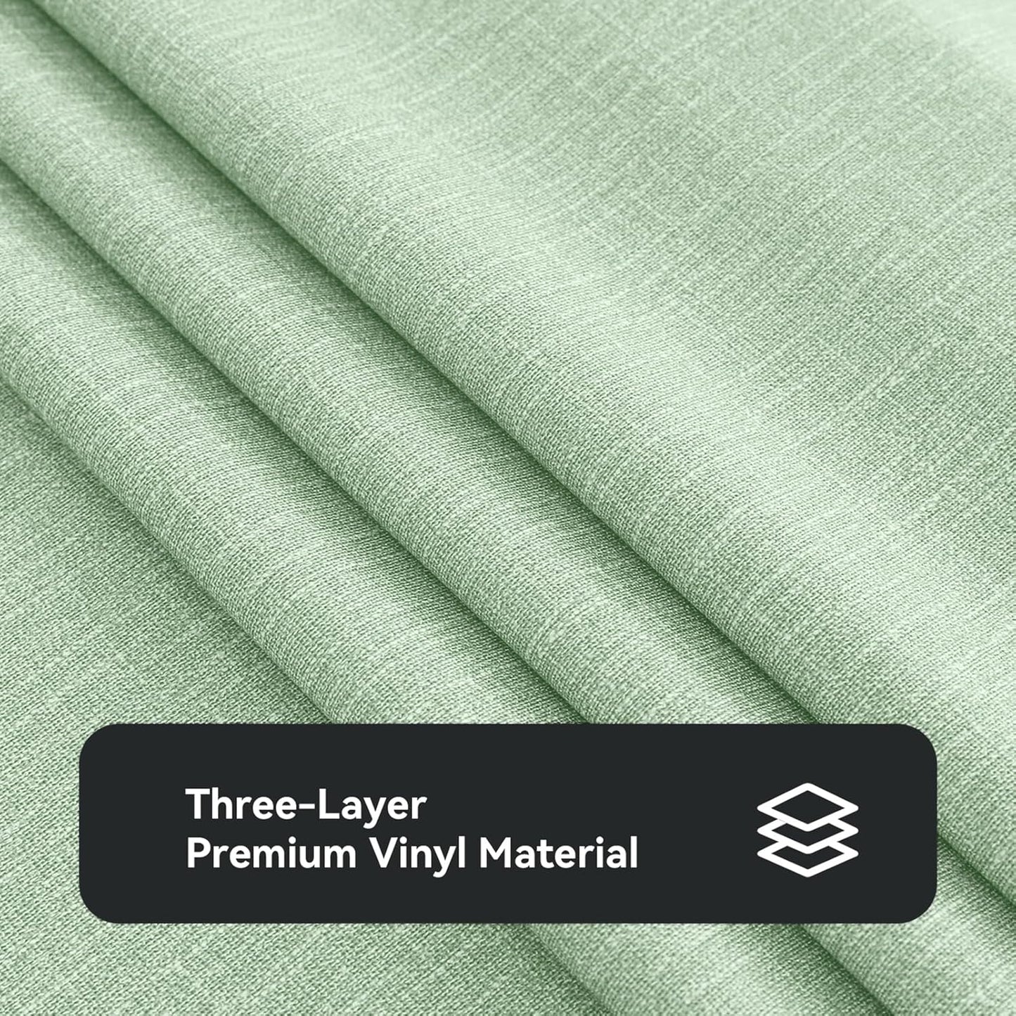 Romanstile 100% Waterproof PVC Tablecloth Rectangle, Oil Spill Proof Stain Resistant Vinyl Table Cloth, Wipe Clean Plastic Table Covers for Kitchen/Dining/Parties - 54 x 78 Inch, Sage