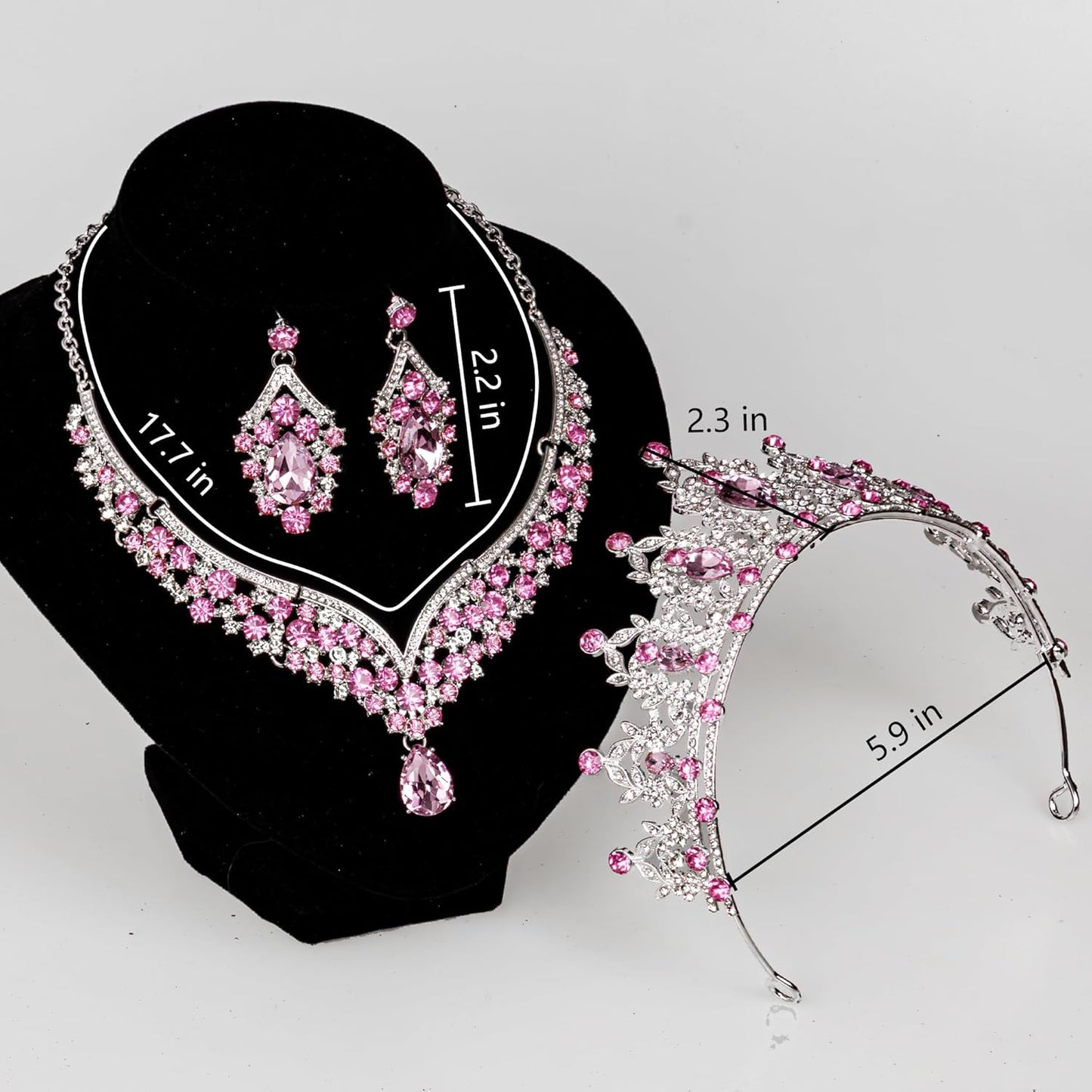 Crowns and Tiaras jewelry sets for Wedding princess birthday party Halloween Prom Pageant Jewelry for Women Crystal Bridal Jewelry Set for women