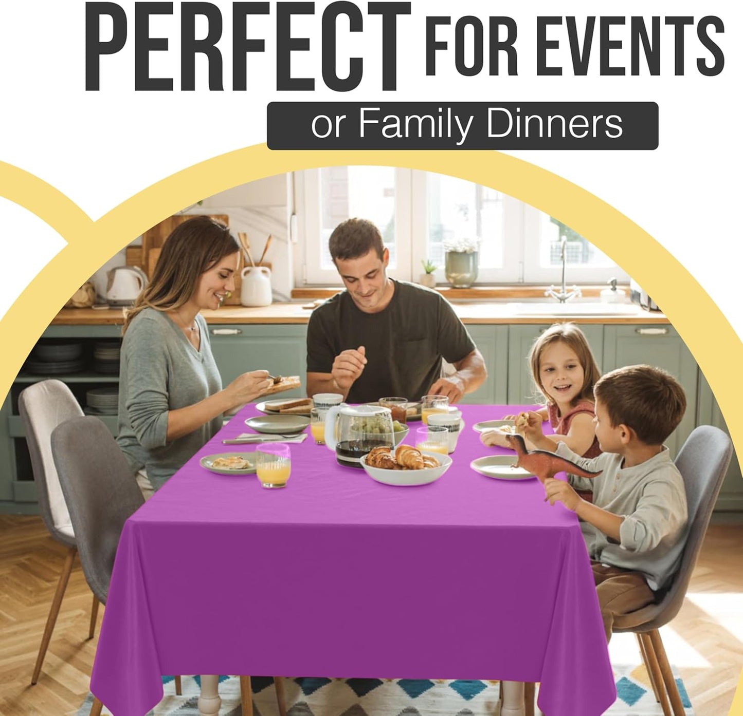 Exquisite 66% Thicker Premium Plastic Table Cloth Rectangle Table Cover 0.5 Mil 6 Pack Magenta Table Cloth 54 Inch x 108 Inch Disposable Tablecloth Won't Tear Easily Like Cheap Thin Brands