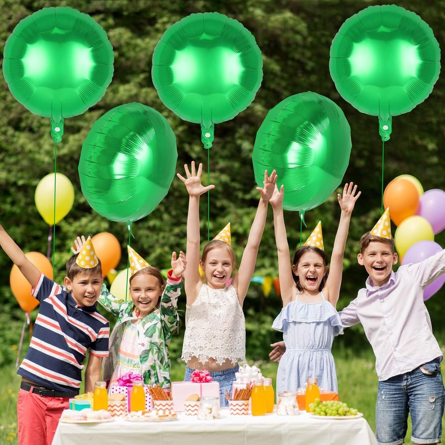 20 Pcs Round Shaped Balloons,18 Inch Round Foil Balloon,Giant Round Mylar Balloon Helium Balloons for Birthday Party Baby Shower Wedding Decorations (Green)