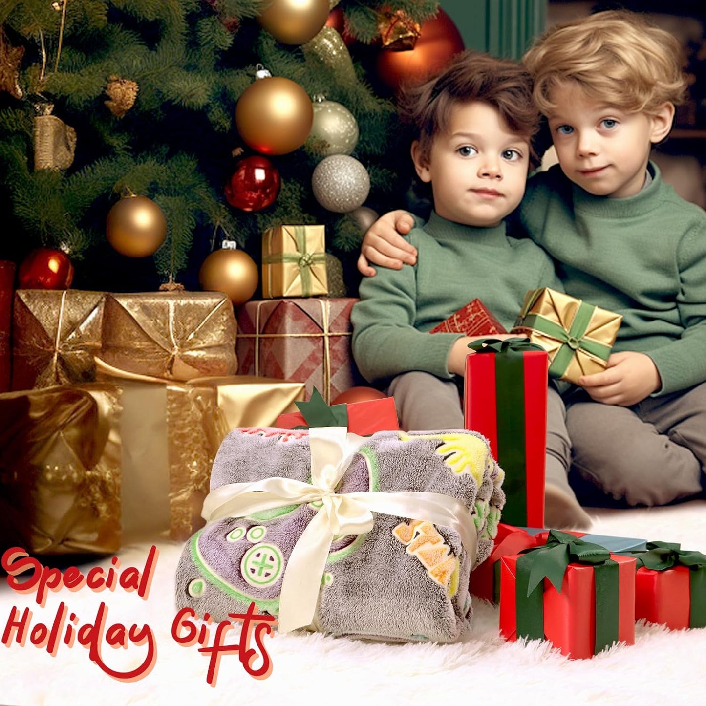 Gaming Toys Gifts for Teen Boys - Glow in The Dark Gaming Blanket Gamer Game Controller Throw for Kids Birthday Presents for Boys Age 8 9 10 11 12 13 14 15 Year Old Gamer Room Decor 50"x60"