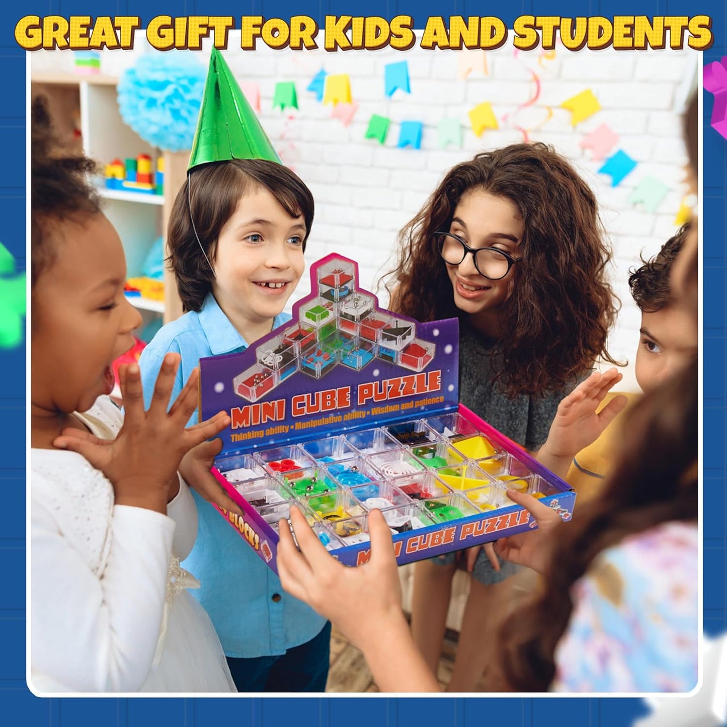 Bedwina Mini Cube Puzzle Box Set, 72-Pack Balance IQ Party Favor Games for Kids, Teens, Adults, 1.5 Inch Mini Games for Kids 3D Brain Teaser Maze Ball Puzzles Toy Stocking Stuffers Bulk