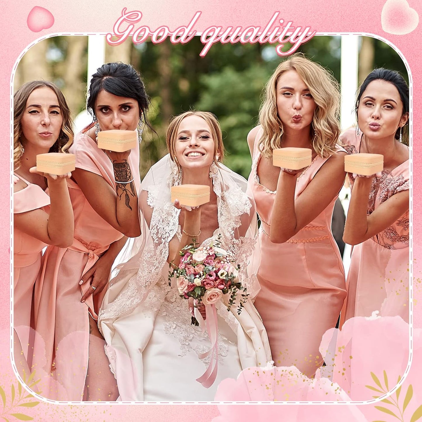 Taiyin 12 Pcs Travel Jewelry Case Bridesmaid Gift Boxes Bulk Travel Jewelry Case Small Jewels Organizer Mini Accessories Ornaments Storage for Women Girls Wedding Bridesmaids Gifts