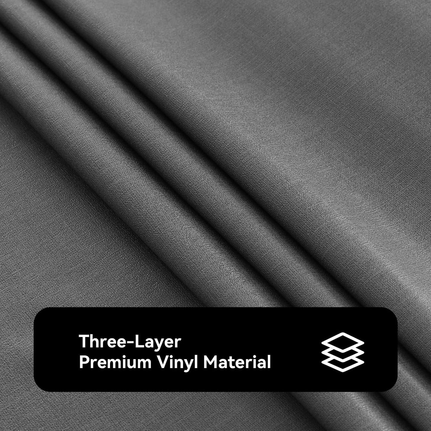 Romanstile 100% Waterproof PVC Tablecloth, Rectangle Oil Spill Proof Stain Resistant Vinyl Table Cloth, Wipe Clean Plastic Table Covers for Kitchen/Dining/Parties - 60 x 102 Inch, Dark Grey