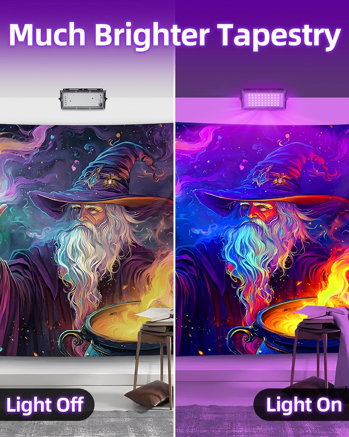 50W LED Black Lights IP66 Waterproof Black Light Outdoor with 5.9ft Plug+Switch, Flood Blacklight for Halloween Glow in The Dark Party Stage Light Neon Glow Birthday 4 Pack