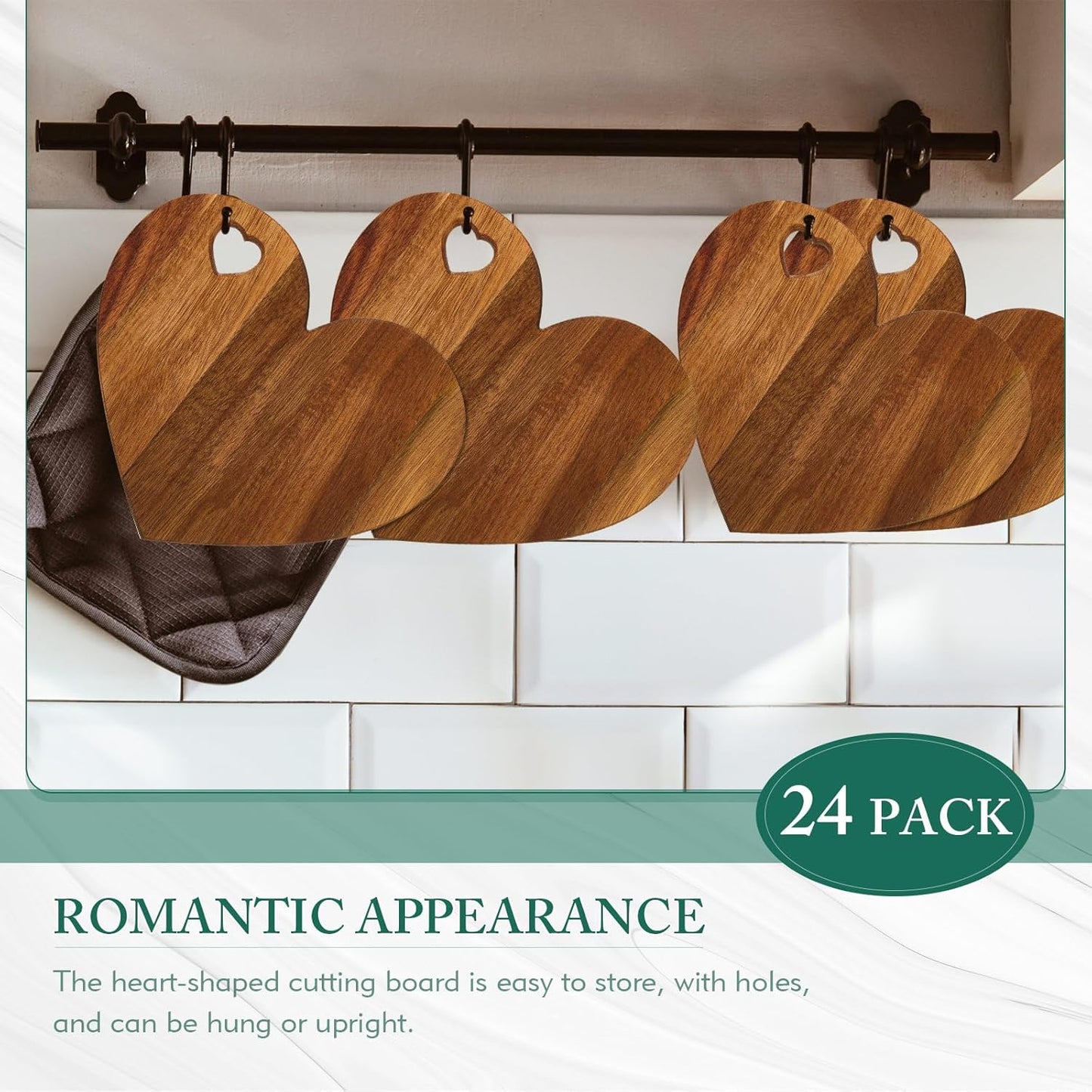 Patelai 24 Set Bridal Shower Favor Heart Cheese Board Cheese Knives Wood Mini Charcuterie Board Thank You Gift Box for Guest Bridal Baby Shower Prize Wedding Birthday Valentines (Acacia Color)