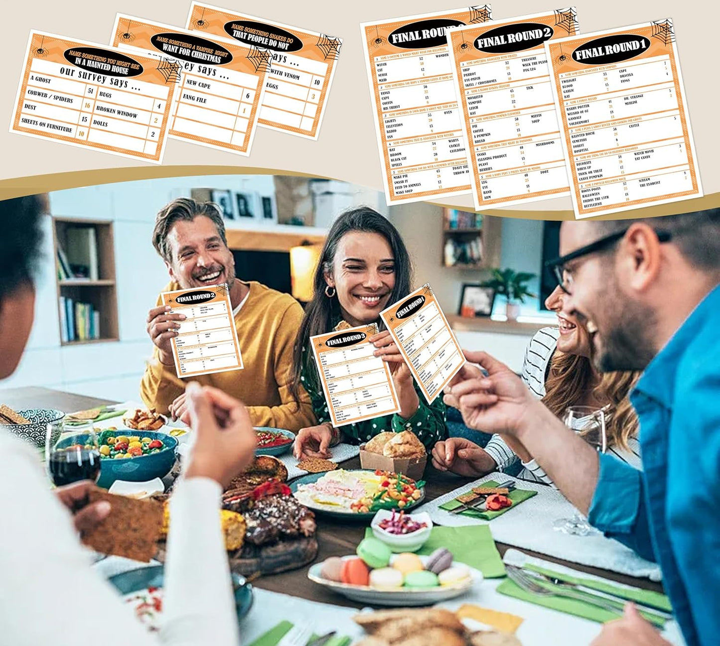 Halloween Friendly Feud Game Set, Friendly Feud Quiz, Family Feud Quiz, Baby Shower Game, Halloween Party Activity, Family Games for Adults, Halloween Party Supplies-L001