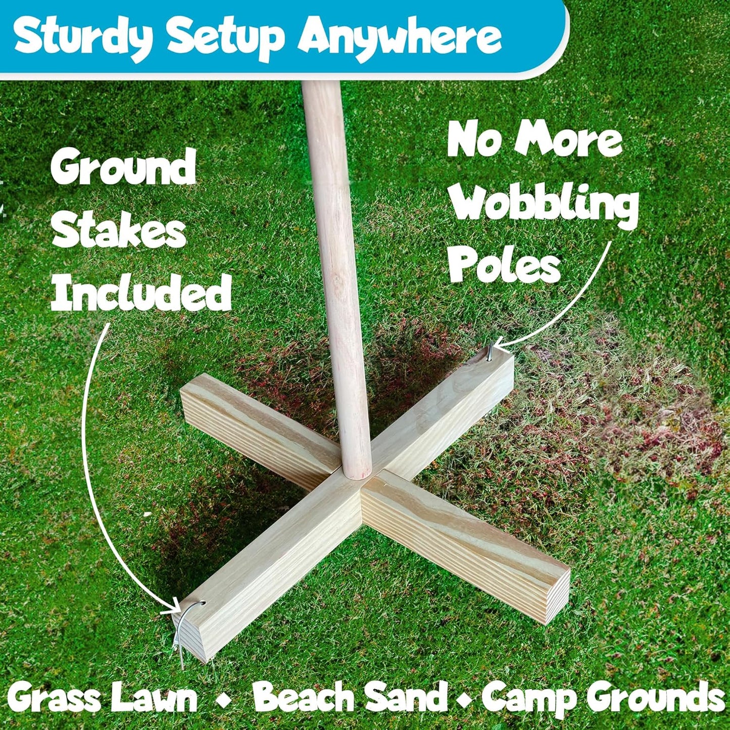 WonkaWoo Wooden Limbo Game for Adults and Kids, Simple Setup Limbo Pole for Outdoor Luau Party Game, Wooden Limbo Stick Yard Game