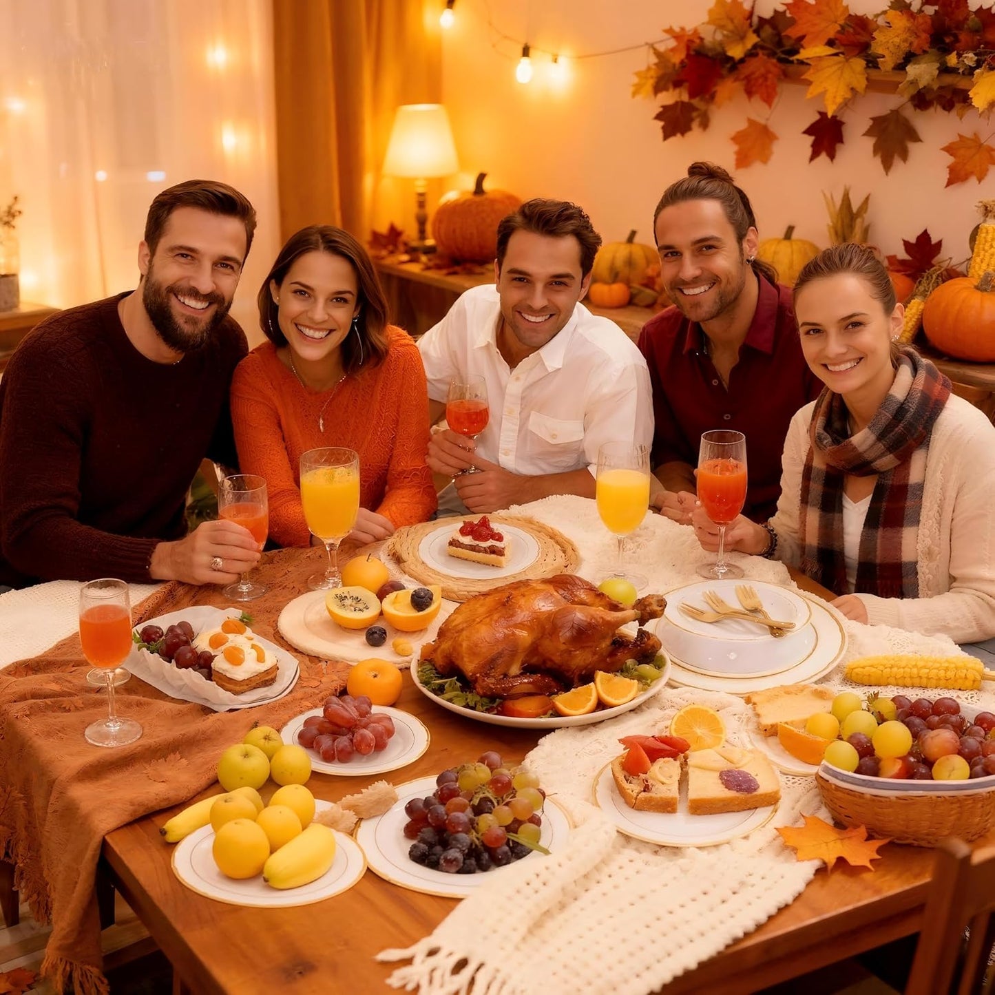 WELLIFE 120 PCS Plastic Dessert Plates and 120 PCS Forks, 6.3 inch Disposable Salad Plate, Premium White Appetizer Plates with Gold Rims Perfect for Parties, Weddings