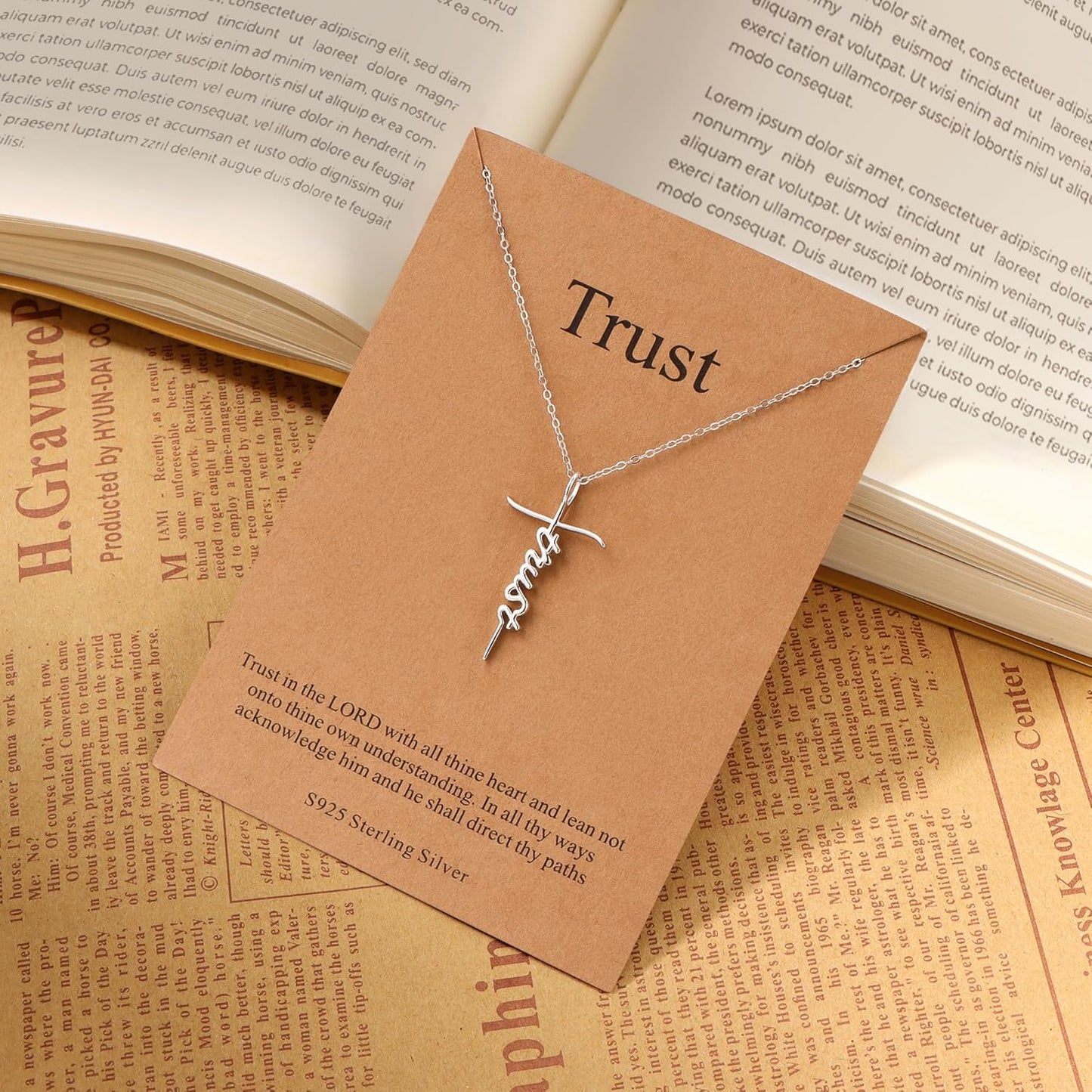 Lcherry Faith Cross Pendant Necklace for Women Religious Christian Jewelry Mother's Day Gifts for Women