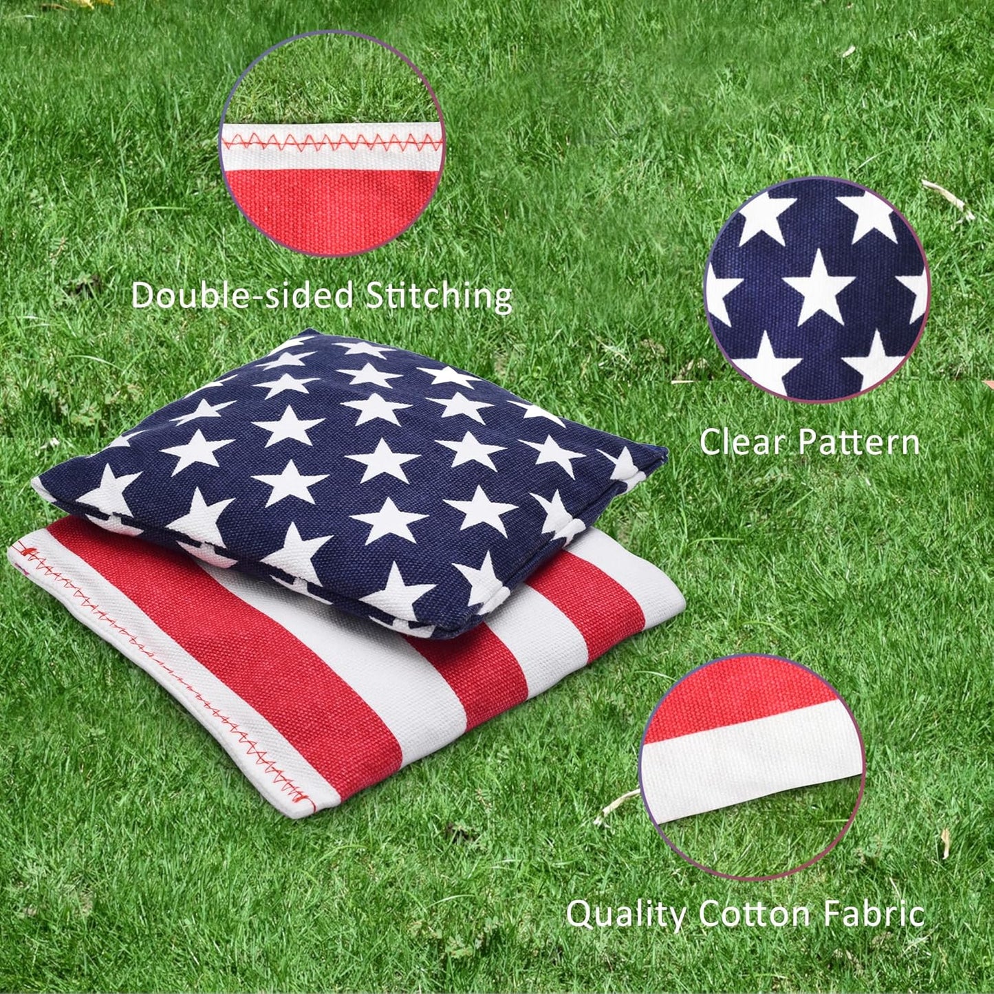 Cornhole Set, Regulation/Tailgate Size Cornhole Boards with 8 Bean Bags and Carrying Case, 4x2/3x2 Corn Hole Outdoor Game Toss Board for Adults Outside Activities