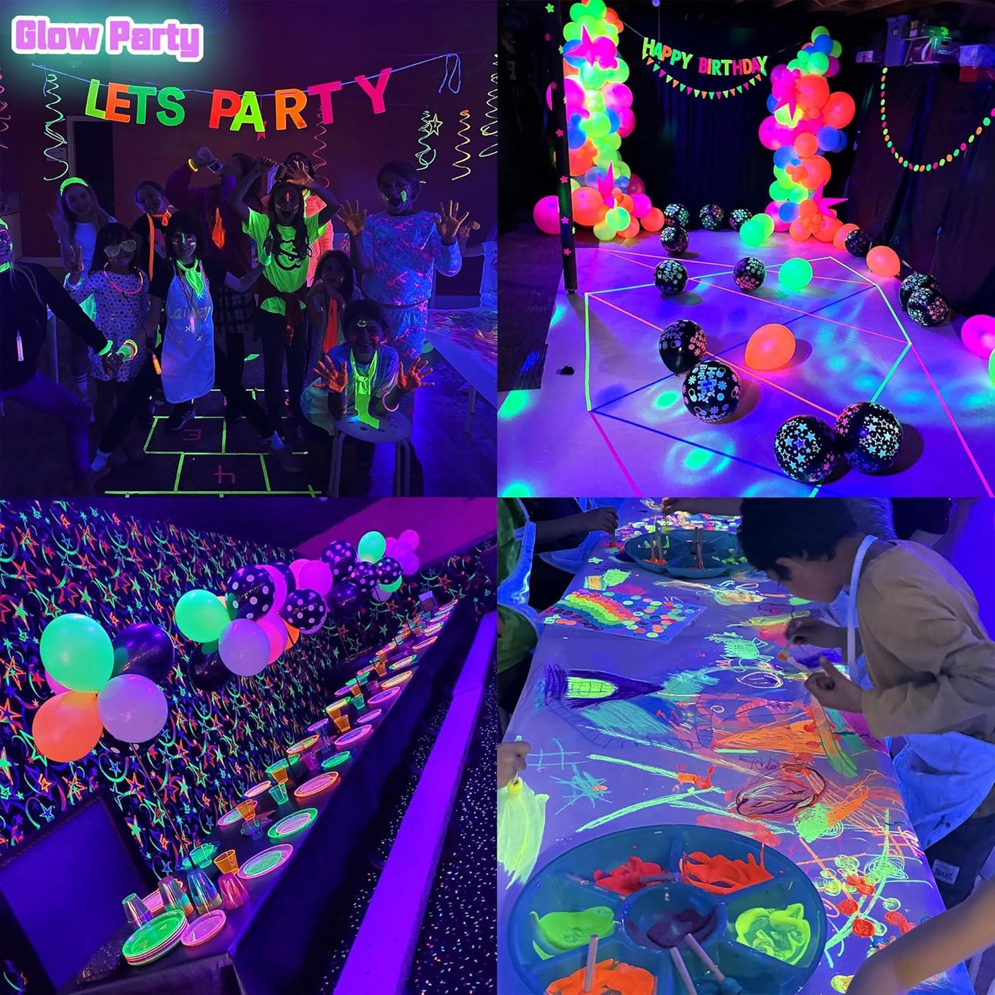 2 Pack 300W LED Black Light,Blacklight Outdoor with Plug, IP66 Waterproof UV Black Lights for Glow Party Large Space, Halloween, Fluorescent Poster, Body Paint