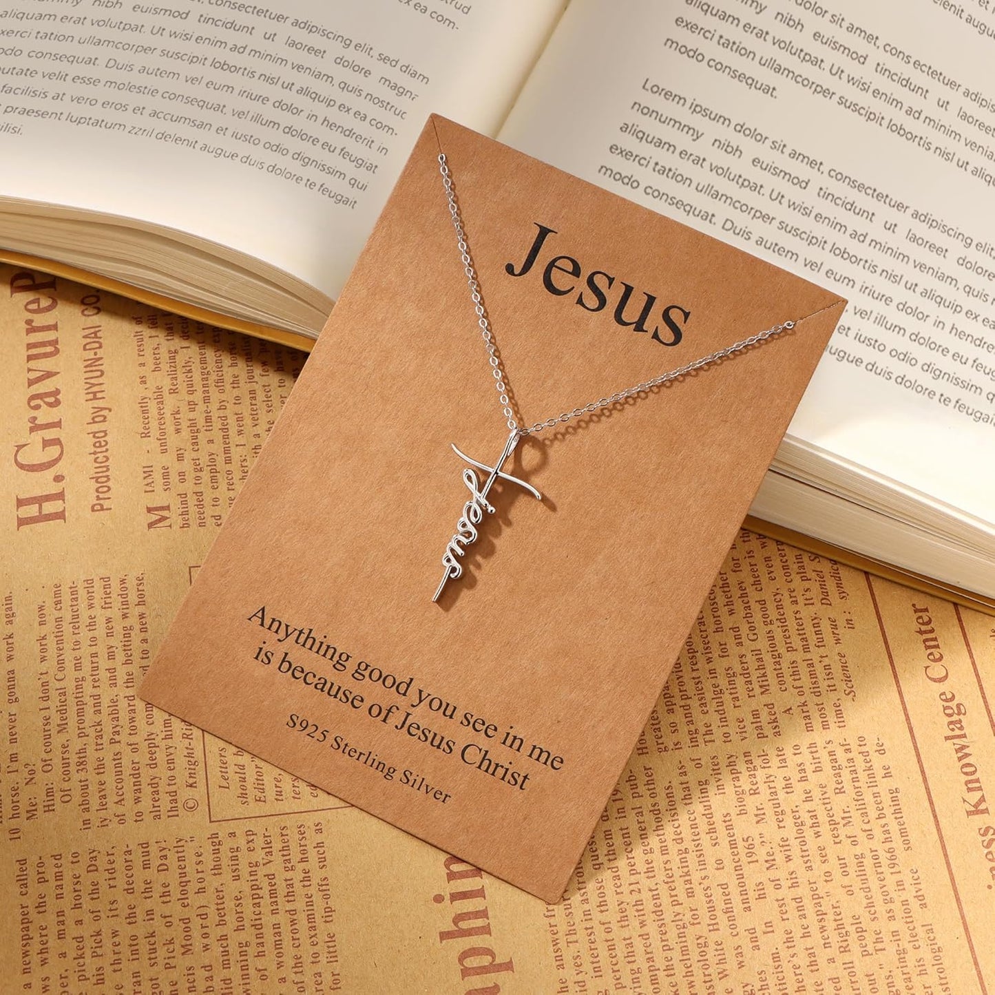 Lcherry Faith Cross Pendant Necklace for Women Religious Christian Jewelry Mother's Day Gifts for Women