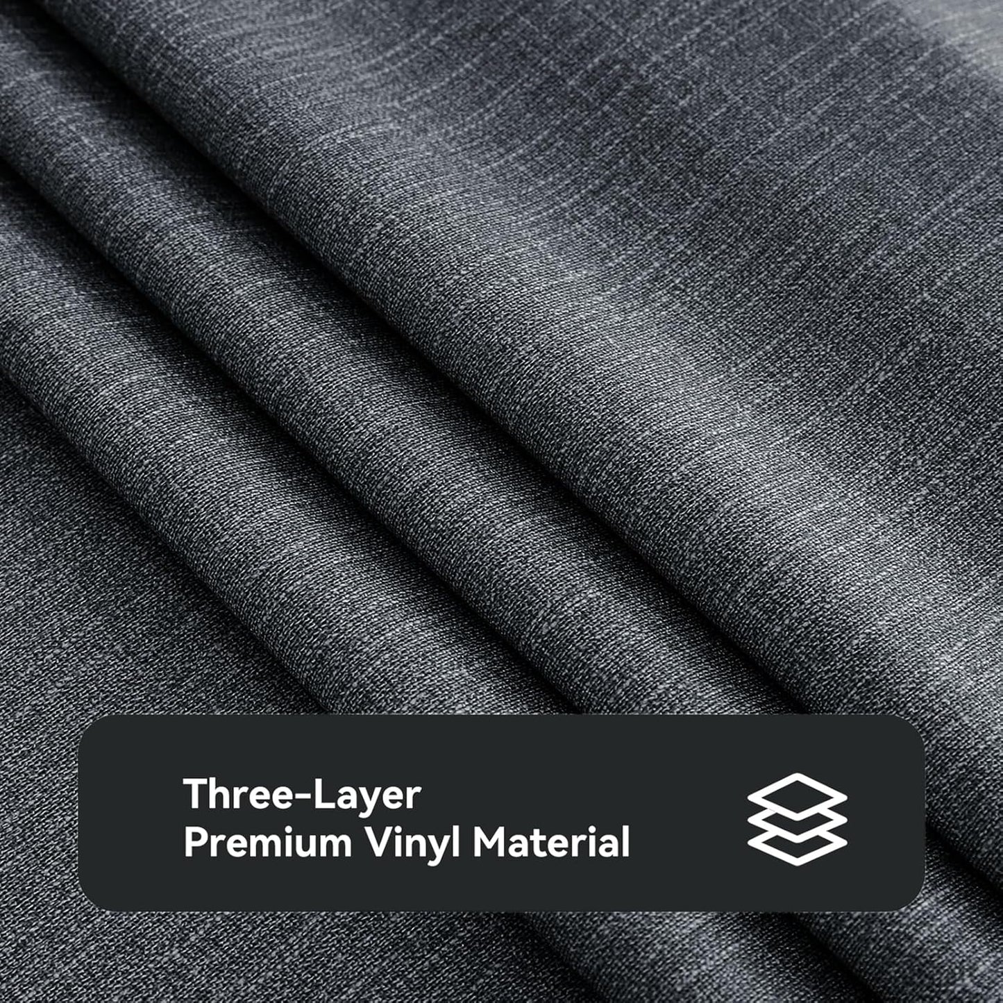 Romanstile 100% Waterproof PVC Tablecloth, Square Oil Spill Proof Stain Resistant Vinyl Table Cloth, Wipe Clean Plastic Table Covers for Kitchen/Dining/Parties - 54 x 78 Inch, Charcoal