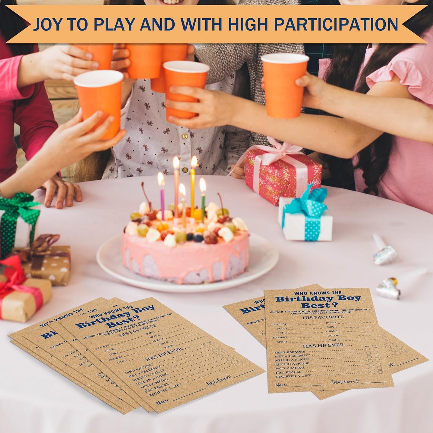 Who Knows The Birthday Boy Best Game Cards - Birthday Sleepover Party Supplies Activity Decorations for The Boy Card Game 5x7 Inch Set of 25 Cards (Double-Sided) - A01