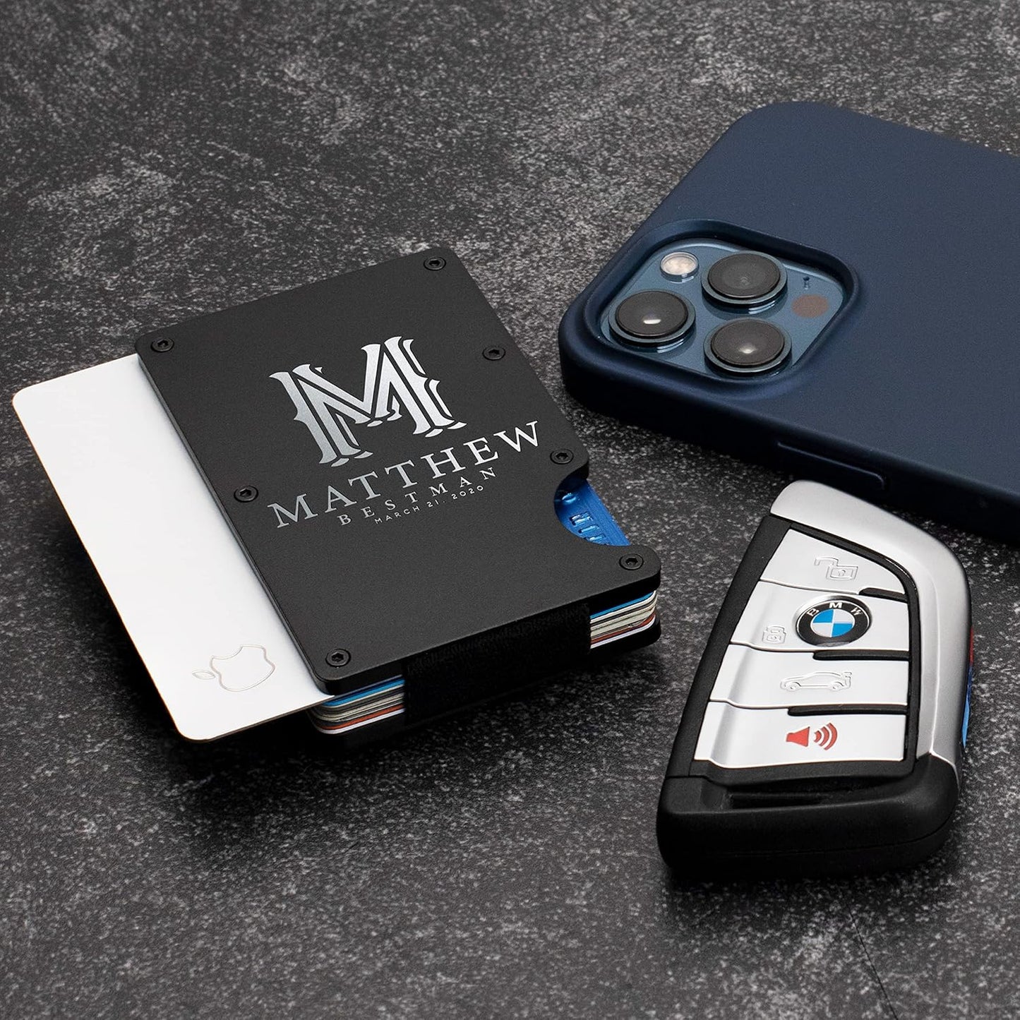 Amazing Items Set of 3, Groomsmen Gifts, Personalized Groomsmen Proposal Gifts, Groomsman Gift for Wedding, Custom Groomsmen Gifts Wallet Set, Groomsman Gifts for Men - D1