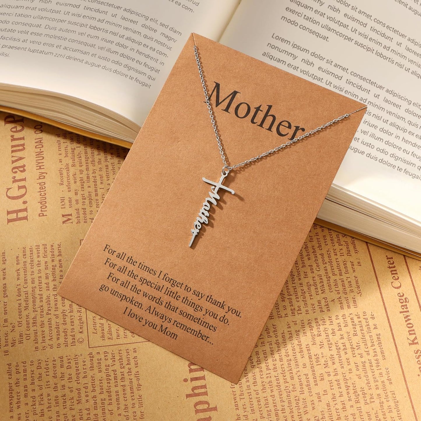 Lcherry Faith Cross Pendant Necklace for Women Religious Christian Jewelry Mother's Day Gifts for Women