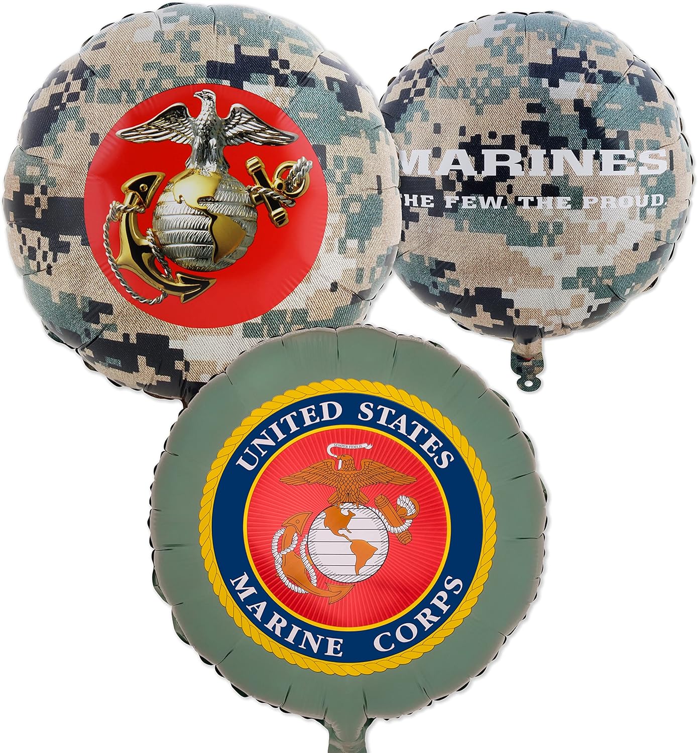 Havercamp Officially Licensed US Marine Corps Mylar Balloons 6 Pack Camo & Seal Party Decorations for Marine Corps Birthday (by Havercamp)