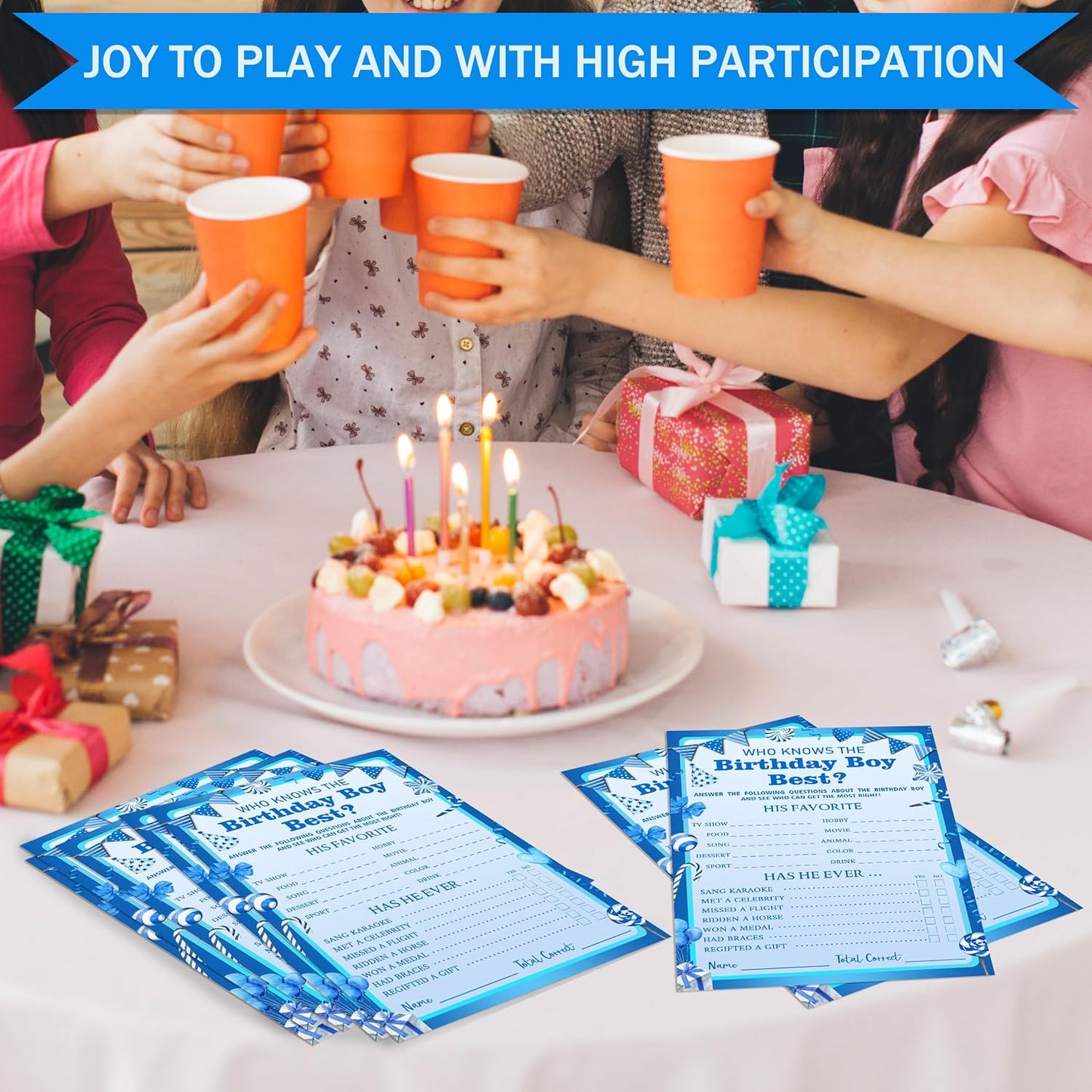 Who Knows The Birthday Boy Best Game Cards - Birthday Sleepover Party Supplies Activity Decorations for The Boy Card Game 5x7 Inch Set of 25 Cards (Double-Sided) - A02