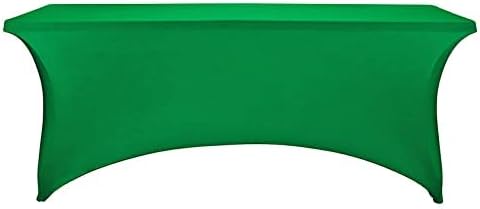 FORLIFE 2Pack Spandex Table Covers，Fitted Tablecloth for Rectangular Tables, Stretch Patio Table Covers, Universal Spandex Table Cover for Wedding, Banquet, Party (6ft, Emerald)