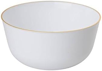 Trendables™ Premium Plastic Bowls, Disposable Food Grade Plastic Bowls - Flora Design - 40 Pack