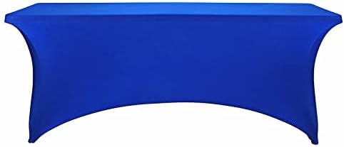 FORLIFE 4Pack Spandex Table Covers，Fitted Tablecloth for Rectangular Tables, Stretch Patio Table Covers, Universal Spandex Table Cover for Wedding, Banquet, Party (6ft, Royal)