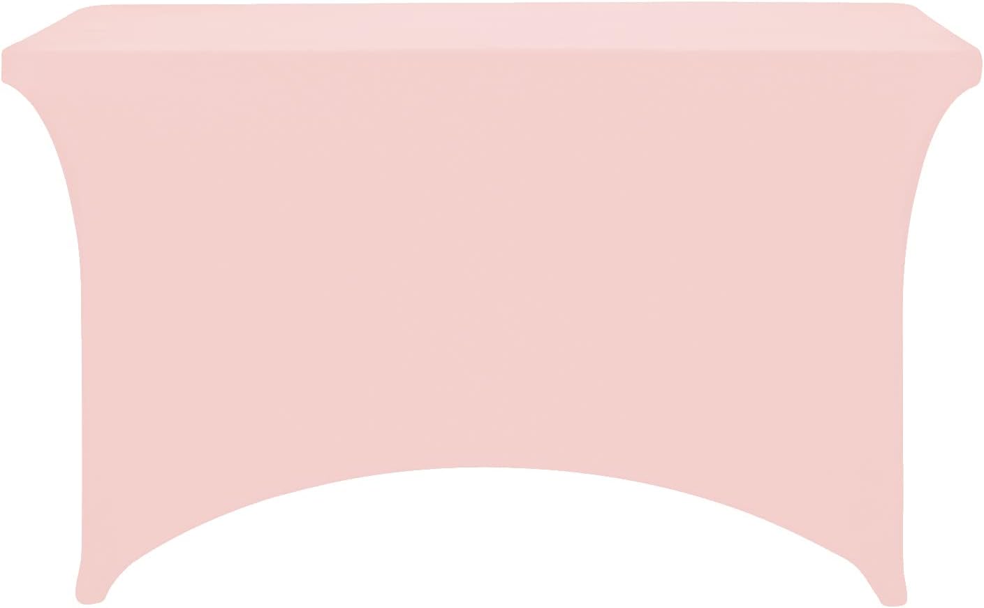 FORLIFE Spandex Table Covers，Fitted Tablecloth for Rectangular Tables, Stretch Patio Table Covers, Universal Spandex Table Cover for Wedding, Banquet, Party (4ft, Blush Pink)