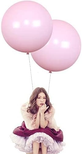 IN-JOOYAA 10Pcs 24 Inch Balloons Light Pink Giant Round Balloons Large Balloon For Wedding Baby Shower Birthday Party Decorations