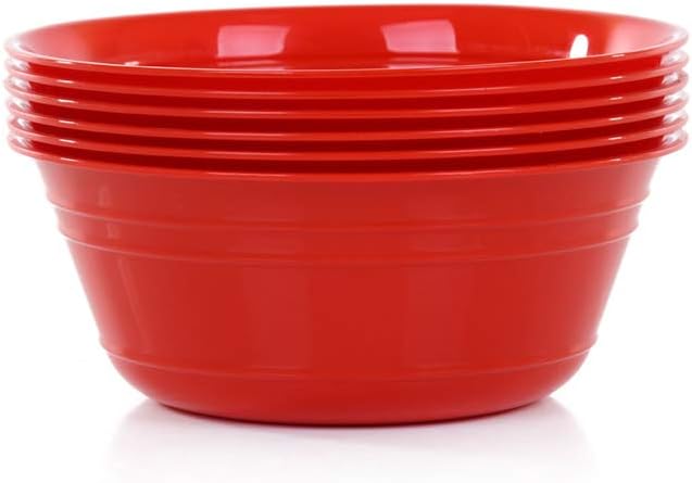 Mintra Home Snack Bowls (Small 6pk (600ml), Red)