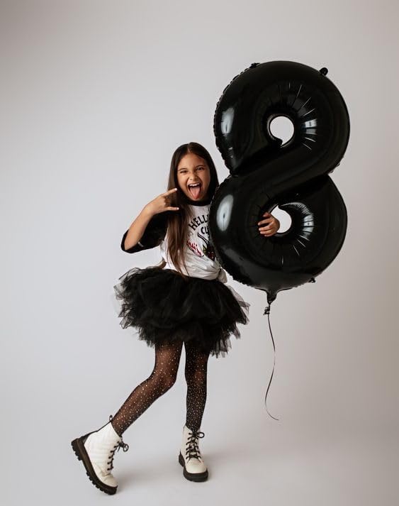 9 Balloon, Black Number Balloon 40 Inch, Black Party Decorations, Giant Birthday Decorations for 9th 19th 29th 90th, Number 9 Balloon