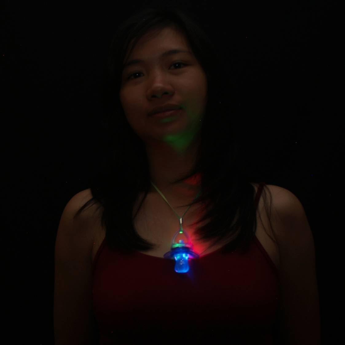 Flashing Panda LED Flashing Pacifier Binkie Raver Pendant Necklace