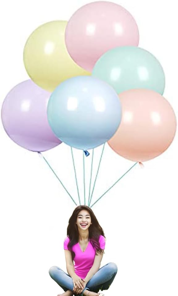 24 Inch Latex Round Balloons 10 Pack Macaron Assorted Color Thick Big Balloons for Photo Shoot Wedding Baby Shower Birthday Party Decorations by IN-JOOYAA