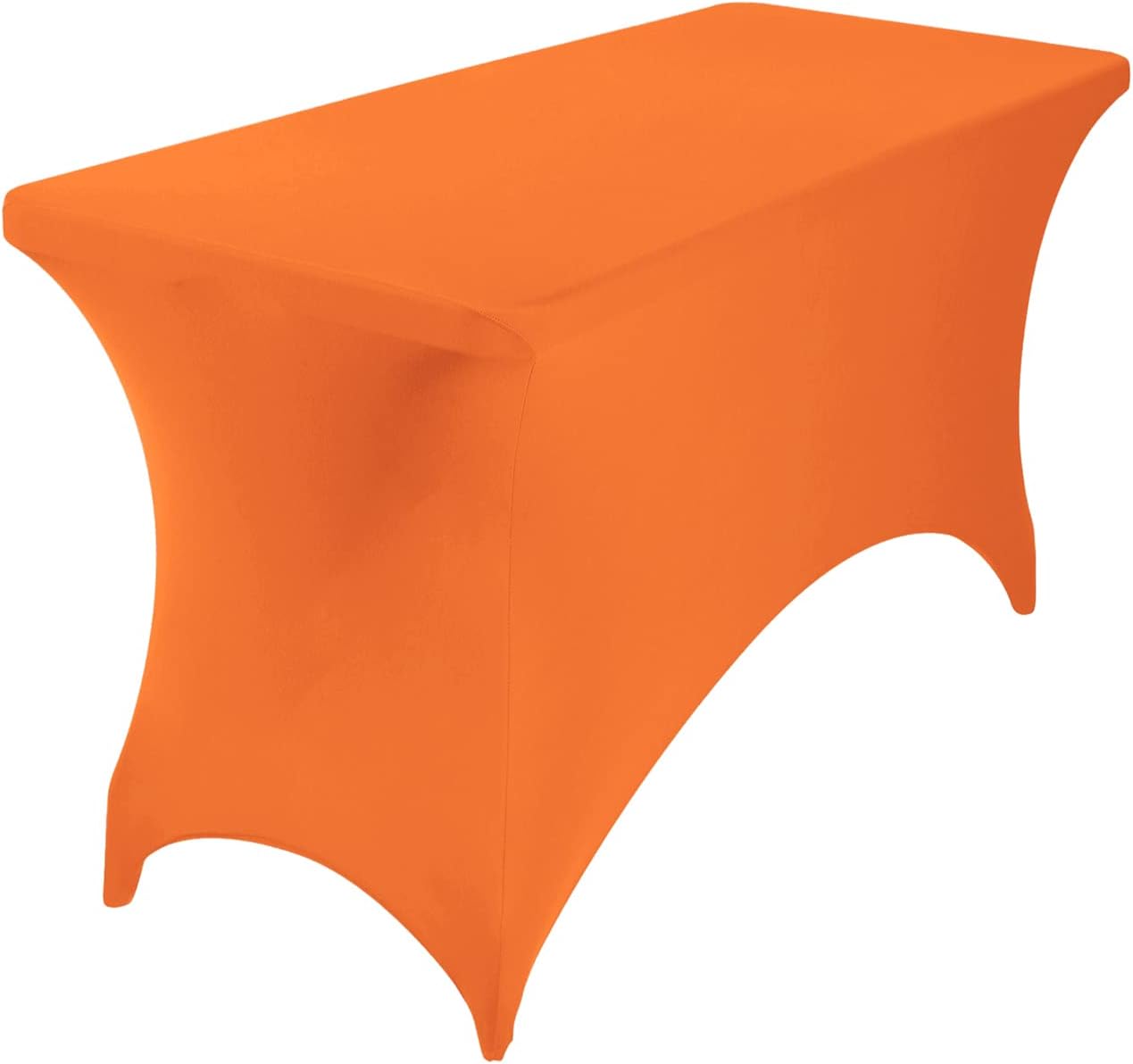 Spandex 4ft Waterproof Table Cover for Party,Wedding, Banquet, and Events(Orange)