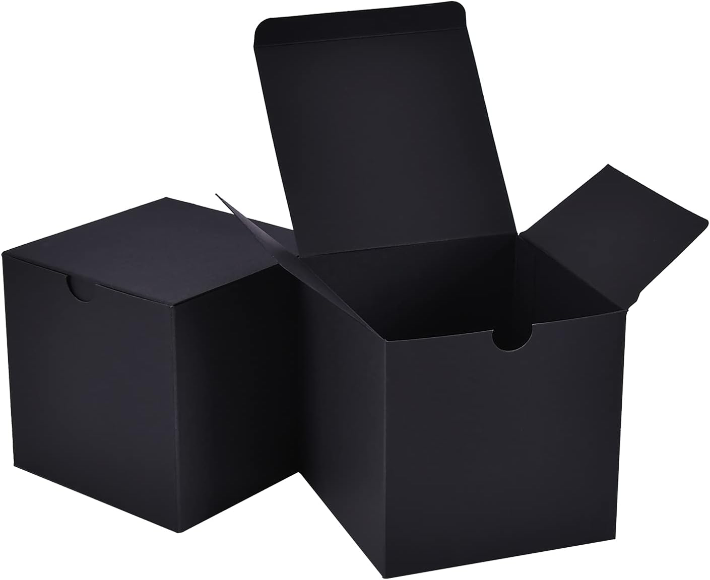 NIGNYA 50 Pack Black Gift Boxes 3x3x3 inches, Small Kraft Cardboard Gifts Boxes Paper Cube Favor Box Easy Assemble Paper Gift Box with lids for Presents Birthday Christmas Wedding Party