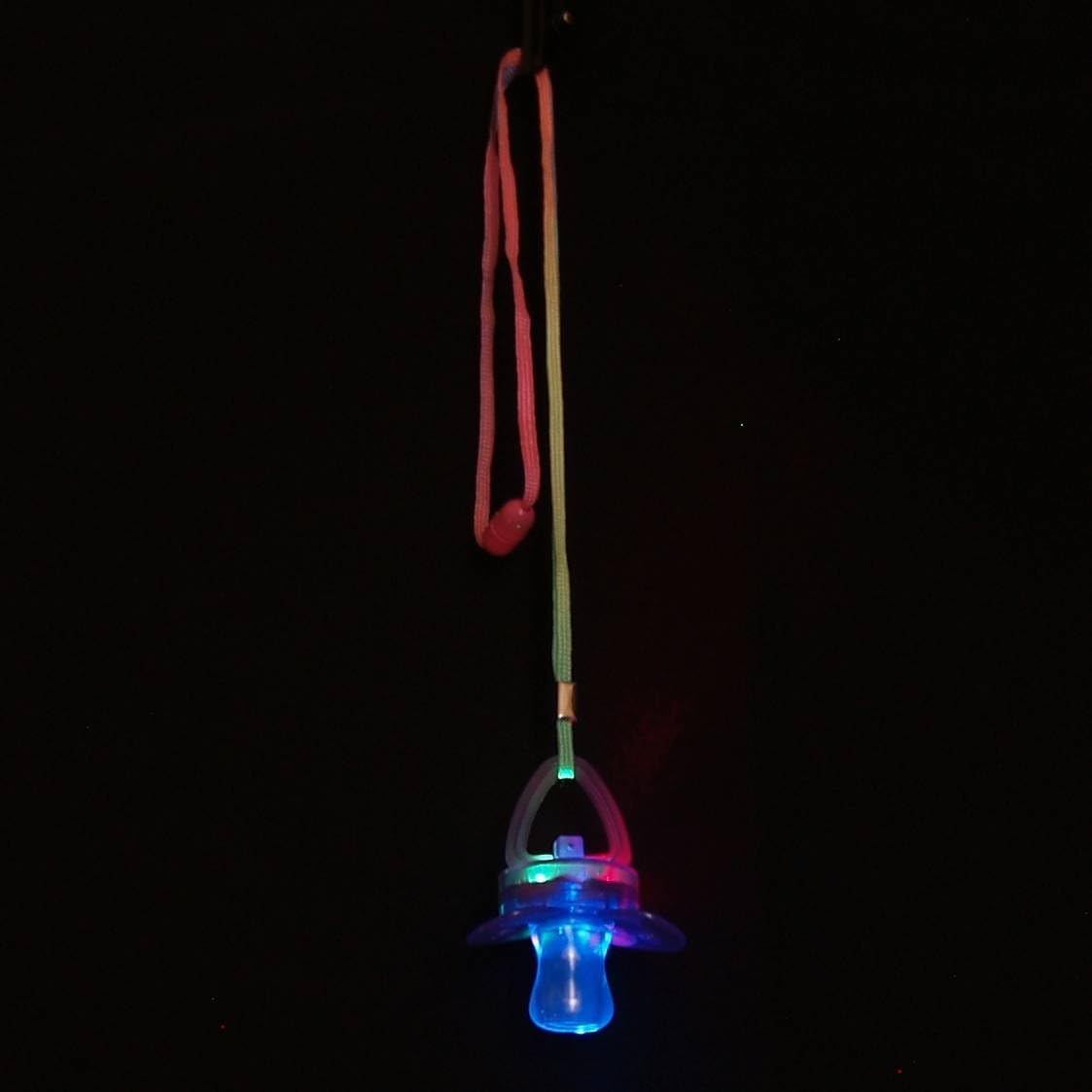 Flashing Panda LED Flashing Pacifier Binkie Raver Pendant Necklace