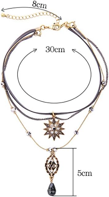 Choker Necklaces for Women, Layered Stars Pendant Necklace Jewelry