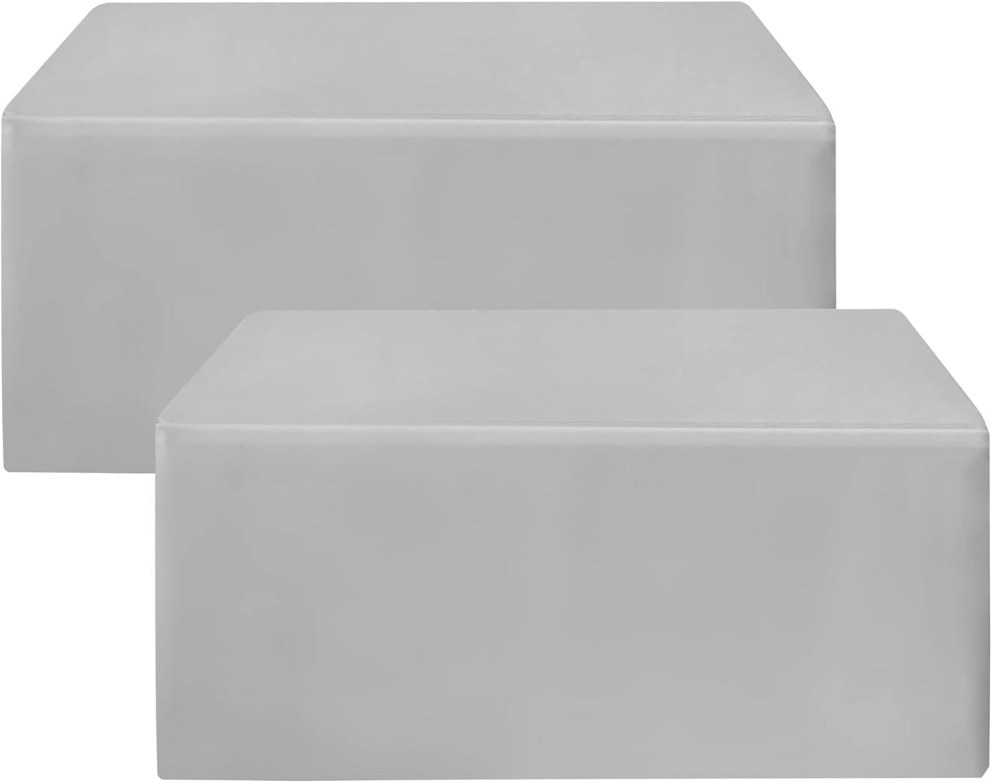 HolidayIdeas Fitted Silver Grey Table Covers - 96 x 30 Inch - 2 Pack Rectangle Tablecloths for 8 Foot Folding Tables, Polyester Fabric Tablecloth for Parties, Farmers Market, Trade Show