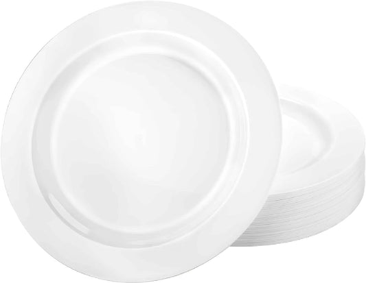 Lillian Tablesettings Premium Quality Heavyweight Plastic Plates China Like. Wedding and Party Dinnerware Plastic Plates 6.25 inc White/Pearl-Value Pack 40 Count