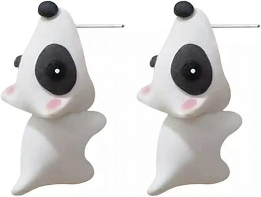 Ulobey Cute Animal Bite Ear Studs Earring - Fashion 3D Polymer Clay for Girls Women - Simple Cartoon Soft Pottery Ear Studs Decors - Creatives Gifts Accessories - White Dog
