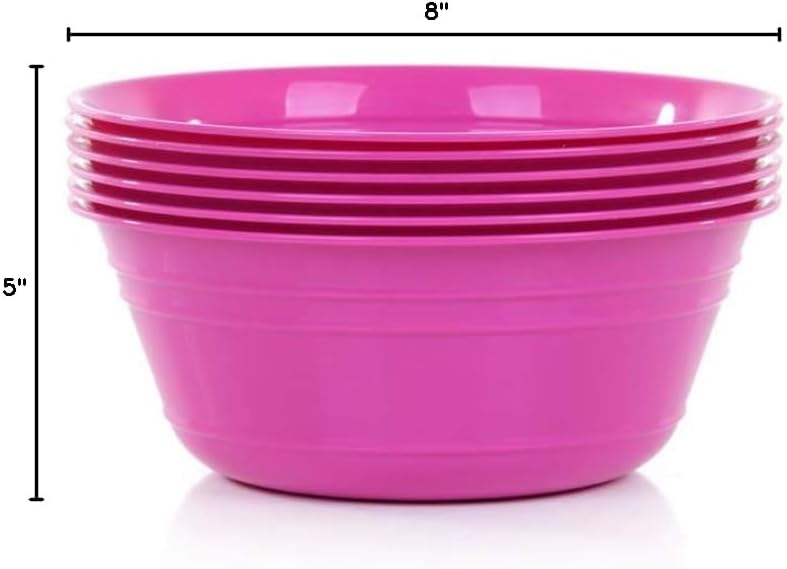 Mintra Home Snack Bowls (Small 6pk (600ml), Fuchsia)
