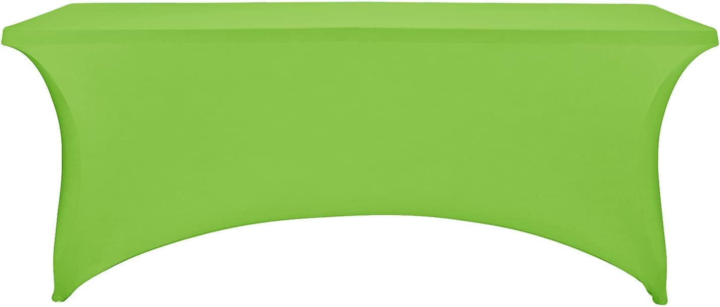 FORLIFE 2Pack Spandex Table Covers，Fitted Tablecloth for Rectangular Tables, Stretch Patio Table Covers, Universal Spandex Table Cover for Wedding, Banquet, Party (6ft, Apple Green)