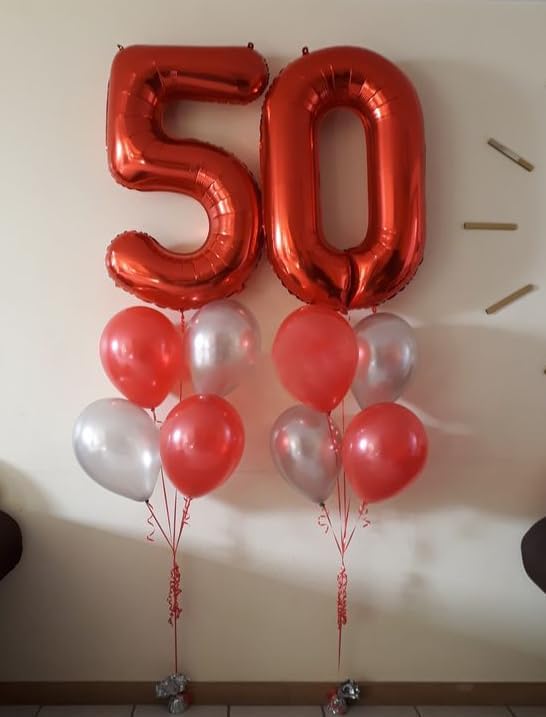 Red 8 Balloon, Number Balloon 40 Inch, Red Birthday Decorations, 8 18 28 38 80 Birthday Balloons, 8th Party Supplies, Number 8 Balloon