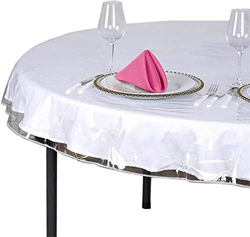 SOFINNI Clear Plastic Tablecloth Protector, Round Table Cloth Vinyl (60" Round)