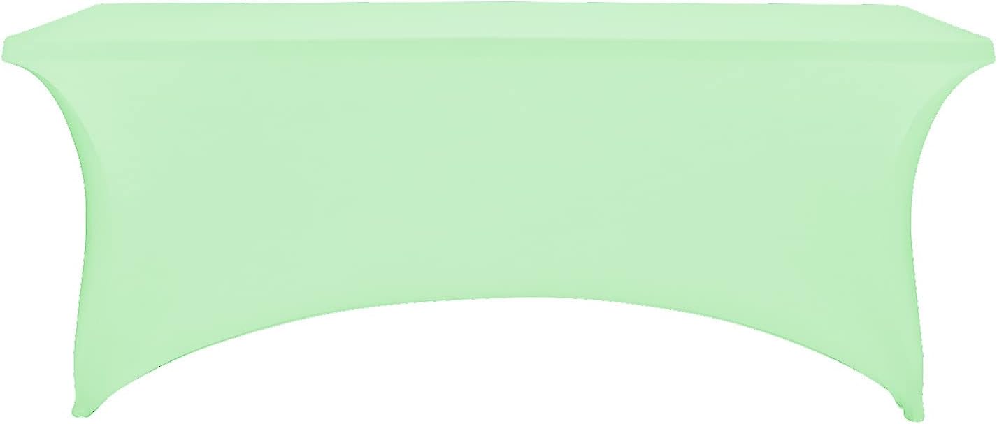 FORLIFE Spandex Table Covers，Fitted Tablecloth for Rectangular Tables, Stretch Patio Table Covers, Universal Spandex Table Cover for Wedding, Banquet, Party (6ft, Mint)