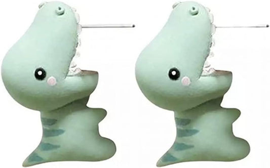 Ulobey Cute Animal Bite Ear Studs Earring - Fashion 3D Polymer Clay for Girls Women - Simple Cartoon Soft Pottery Ear Studs Decors - Creatives Gifts Accessories - Dinosaur