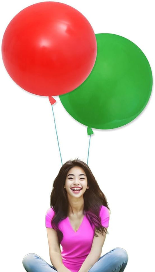 IN-JOOYAA 24 Inch Balloons 10 Pack Green and Red Thick Large Balloons for Wedding Baby Shower Birthday Party Decorations