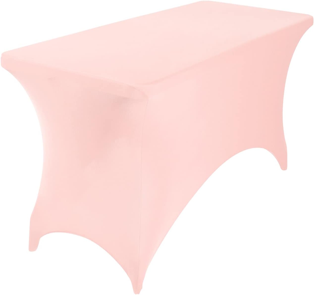 4Pack Spandex Waterproof Table Covers 4ft，Spandex 4ft Waterproof Table Cover for Party,Wedding, Banquet, and Events(Blush Pink)
