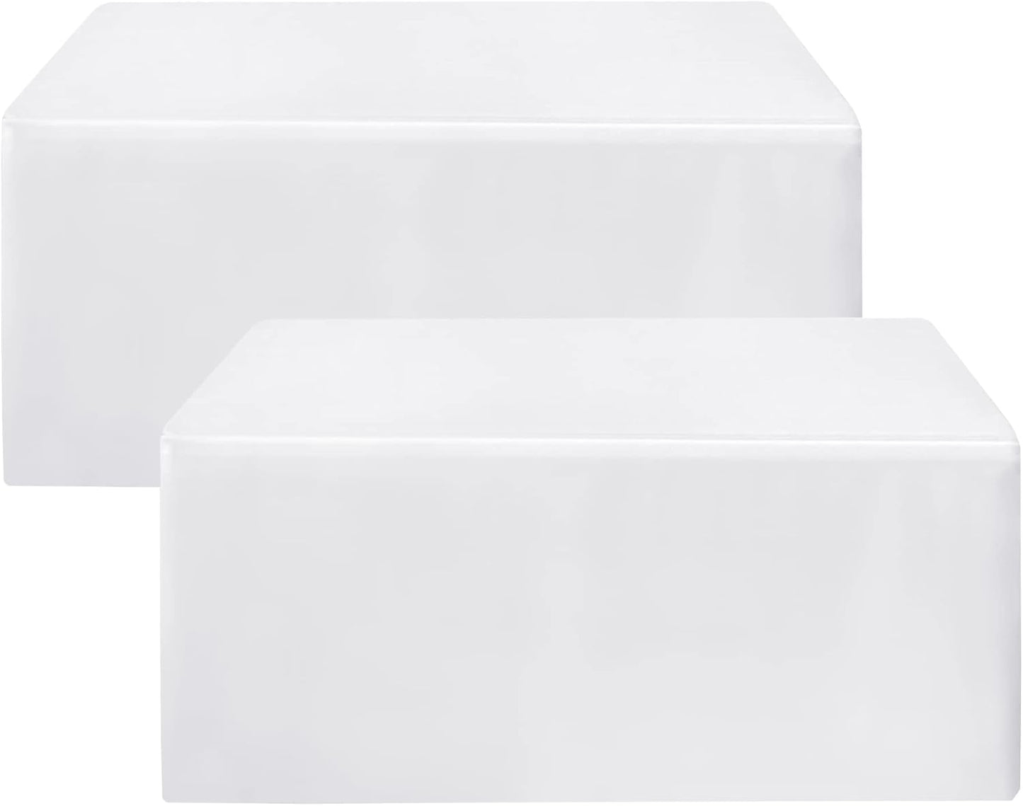 HolidayIdeas 2 Pack Fitted Table Clothes - 48 x 30 Inch - White Rectangle Tablecloths for 4 Foot Tables, Polyester Fabric Tablecloth for Folding Table, Parties, Birthday, Wedding, Trade Show