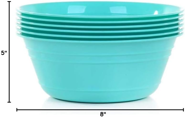 Mintra Home Snack Bowls (Small 6pk (600ml), Teal)
